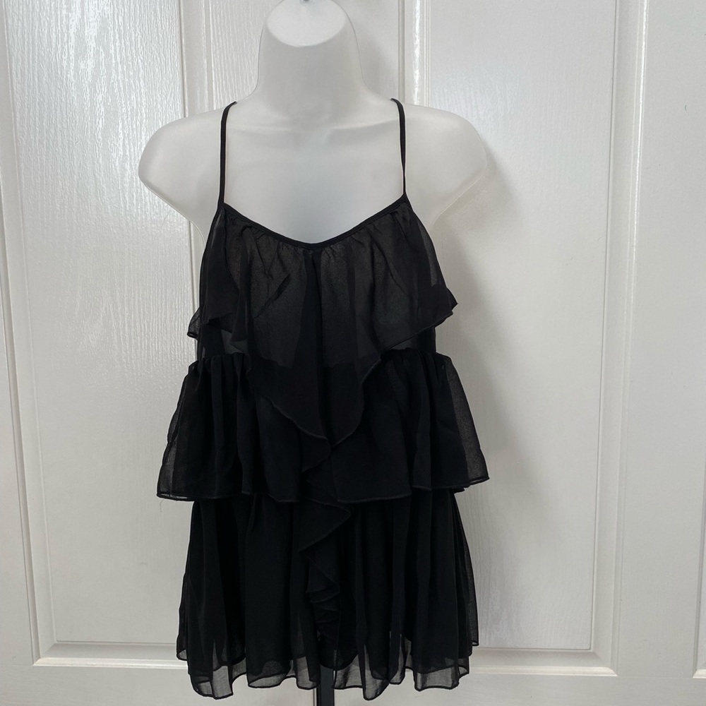 Cecico Black Tiered Camisole/Tank Top S